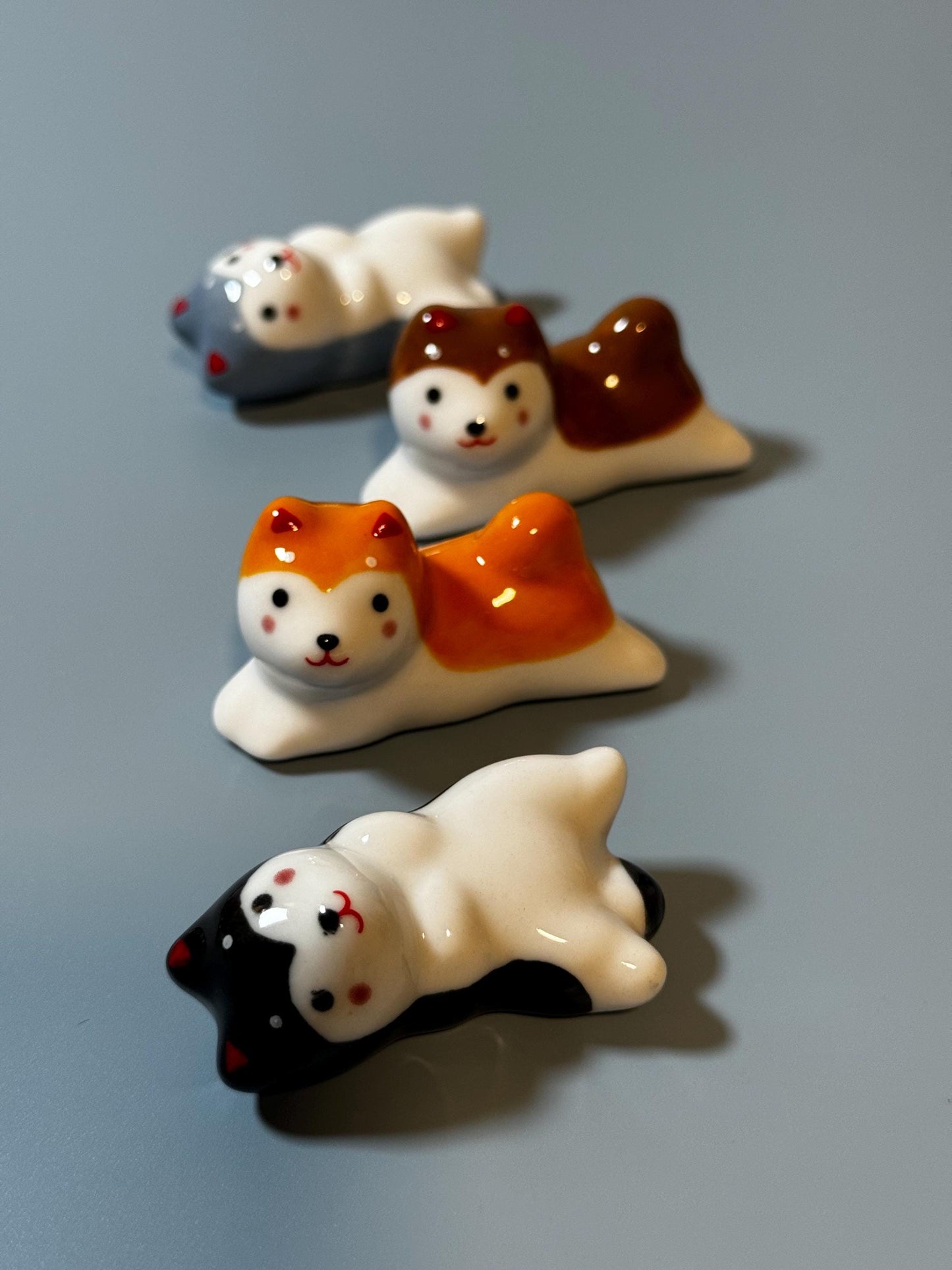 Cute husky dog set of 4 chopsticks holder