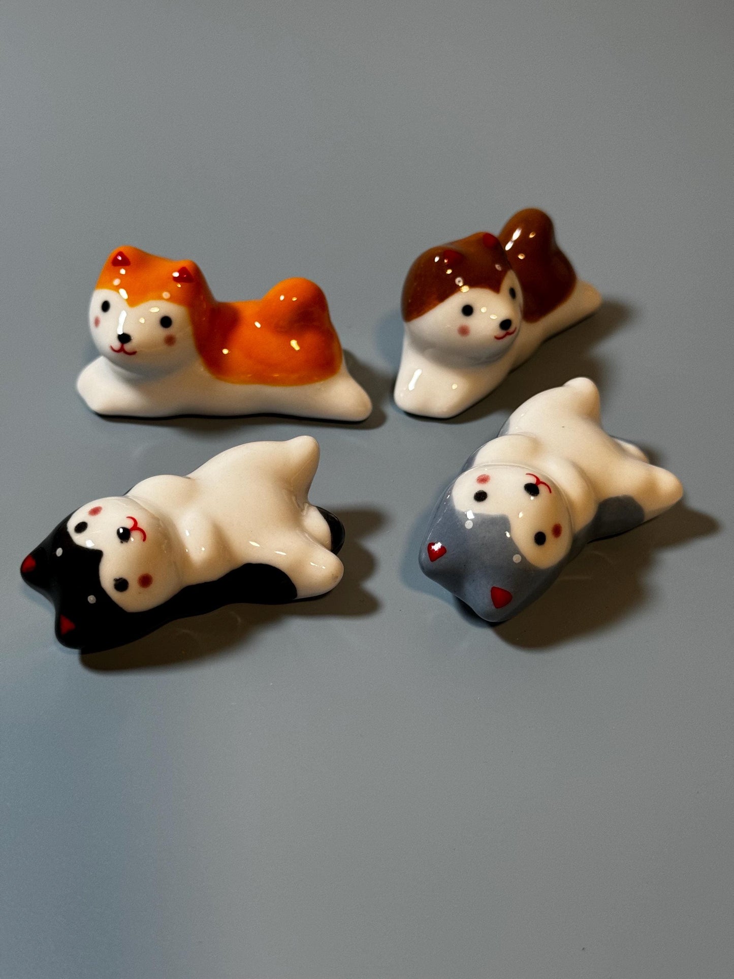 Cute husky dog set of 4 chopsticks holder