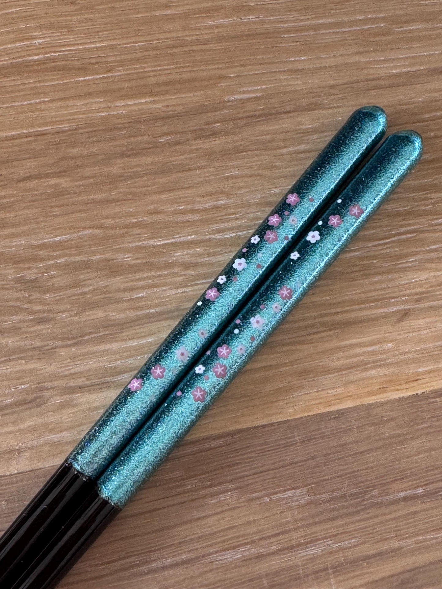 Blue floral wood chopsticks