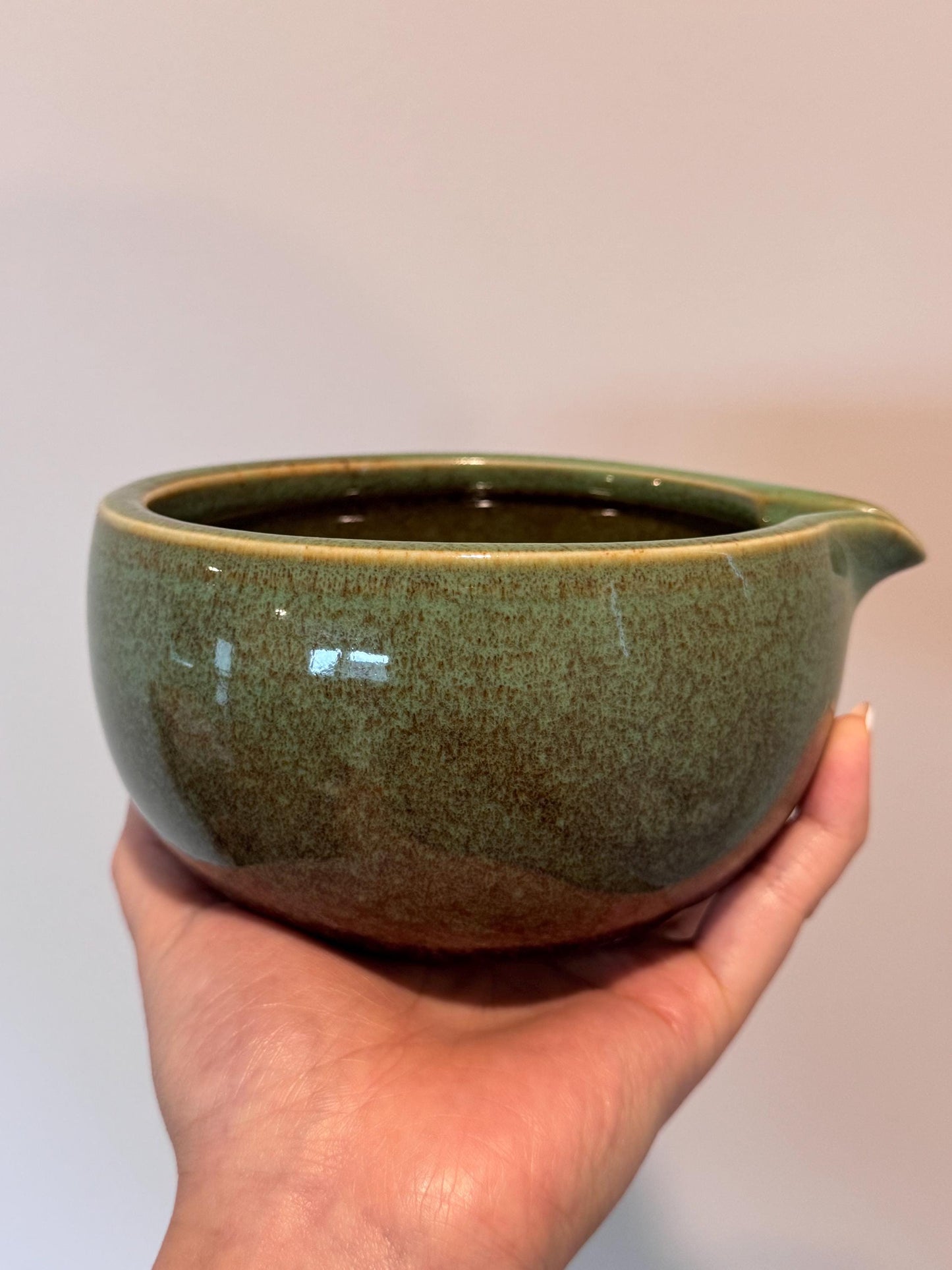 7 pcs rustic jade green color Matcha Set, Matcha bowl with spout, ceramic glazed matcha bowl, Japanese tea ceremony, Matcha whisk, Matcha