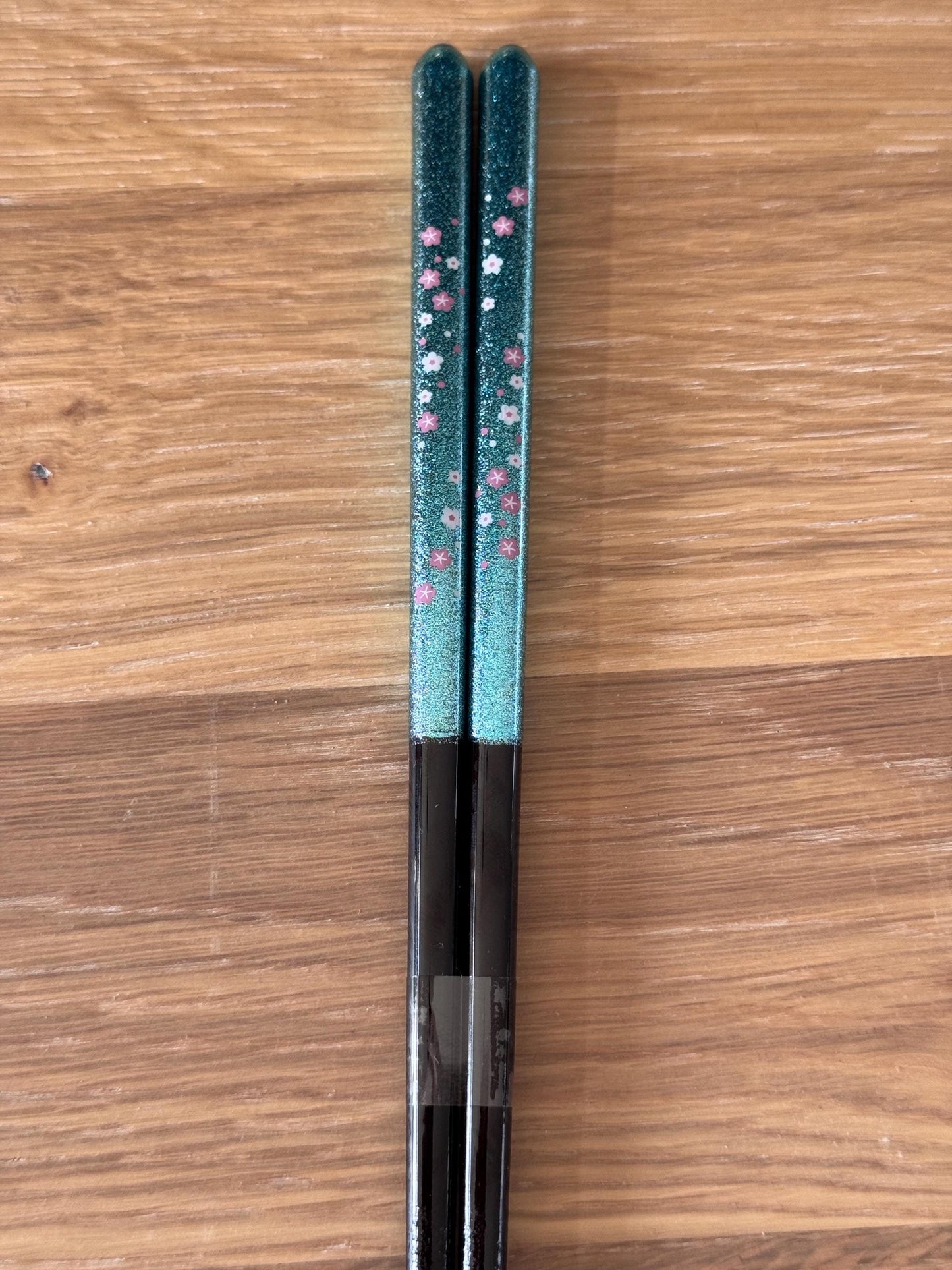 Blue floral wood chopsticks