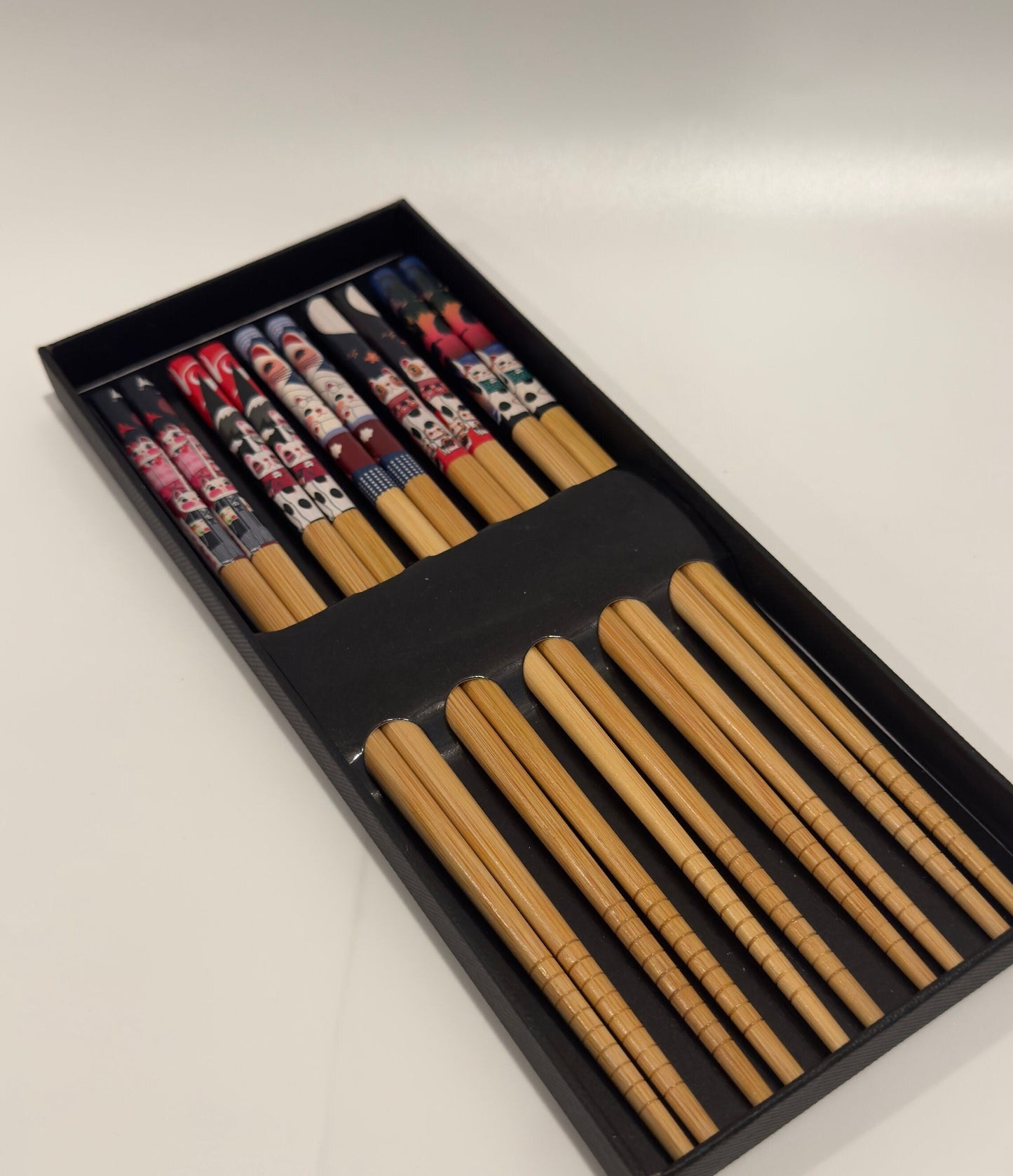 Cat chopsticks 5 sets neko cat chopsticks japanese chopsticks bamboo chopsticks family chopsticks maneki neko cat 5 pair Lucky Cat chopstick