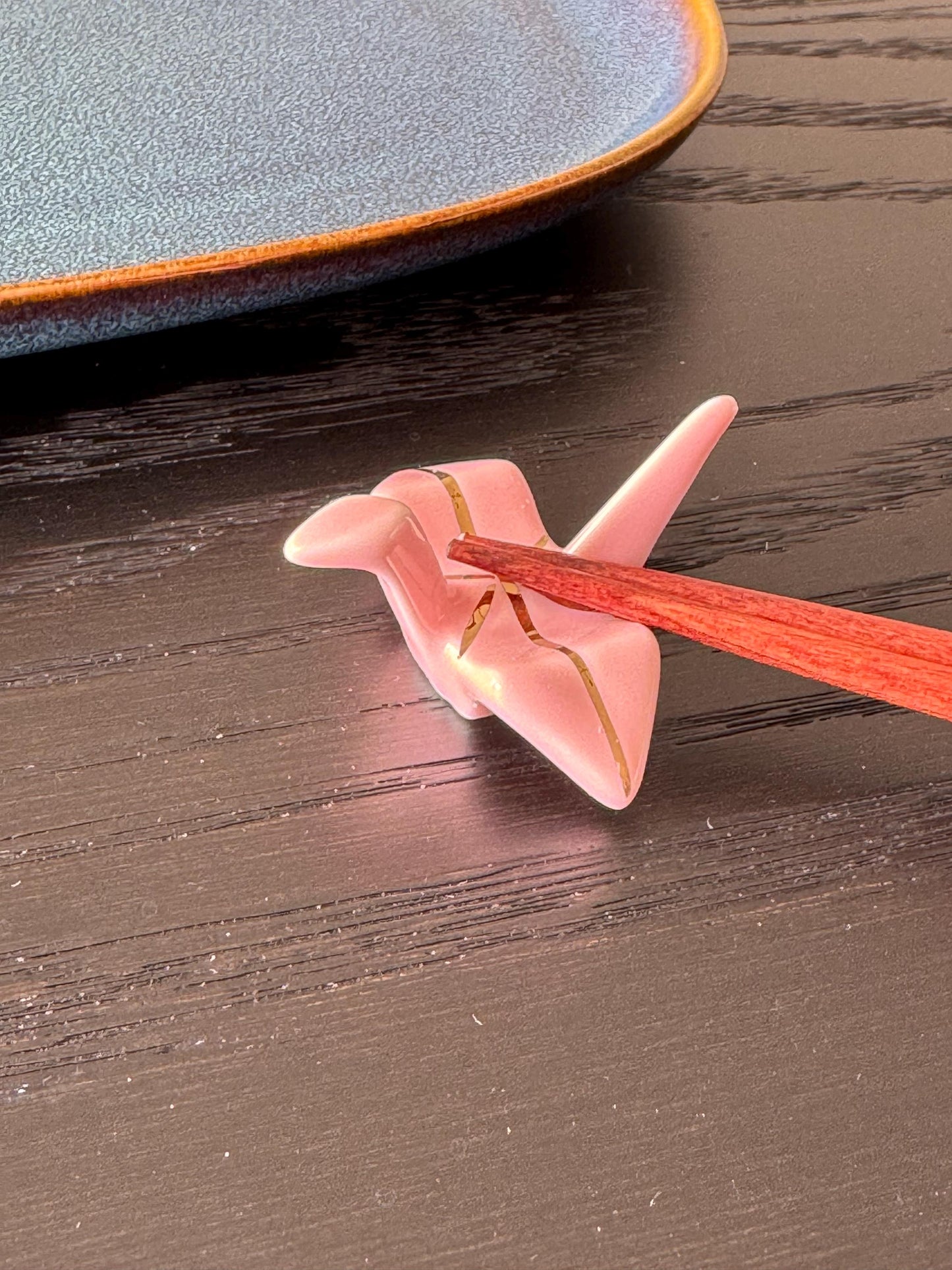 Origami cranes chopsticks rest holders, origami cranes ceramics, cranes chopsticks holders paintbrush, luxury gold origami cranes shaped
