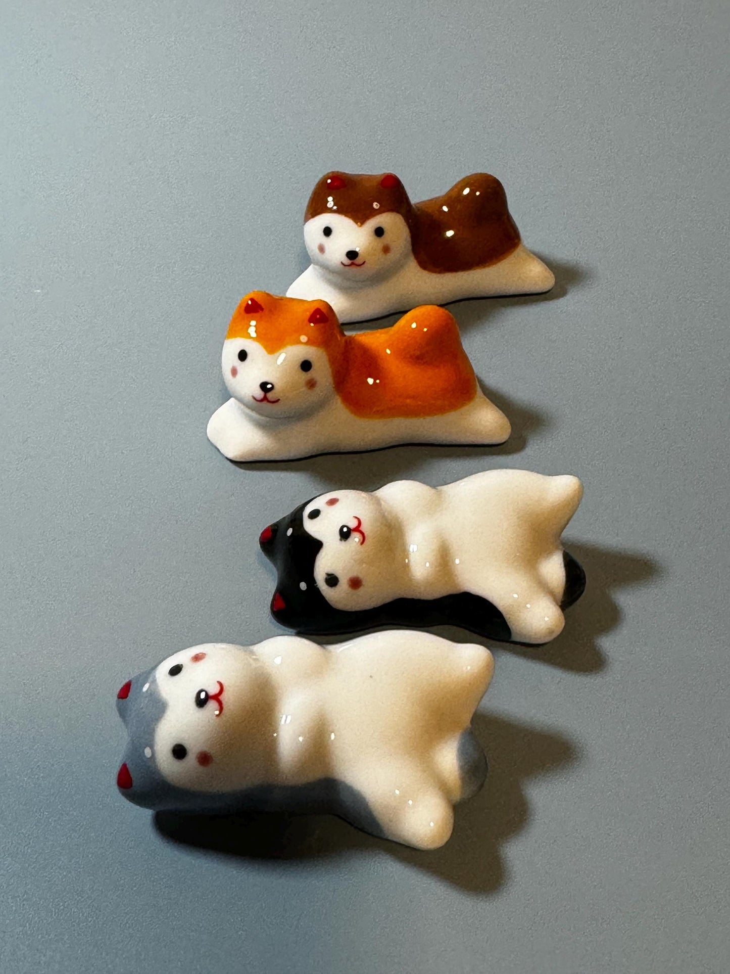 Cute husky dog set of 4 chopsticks holder