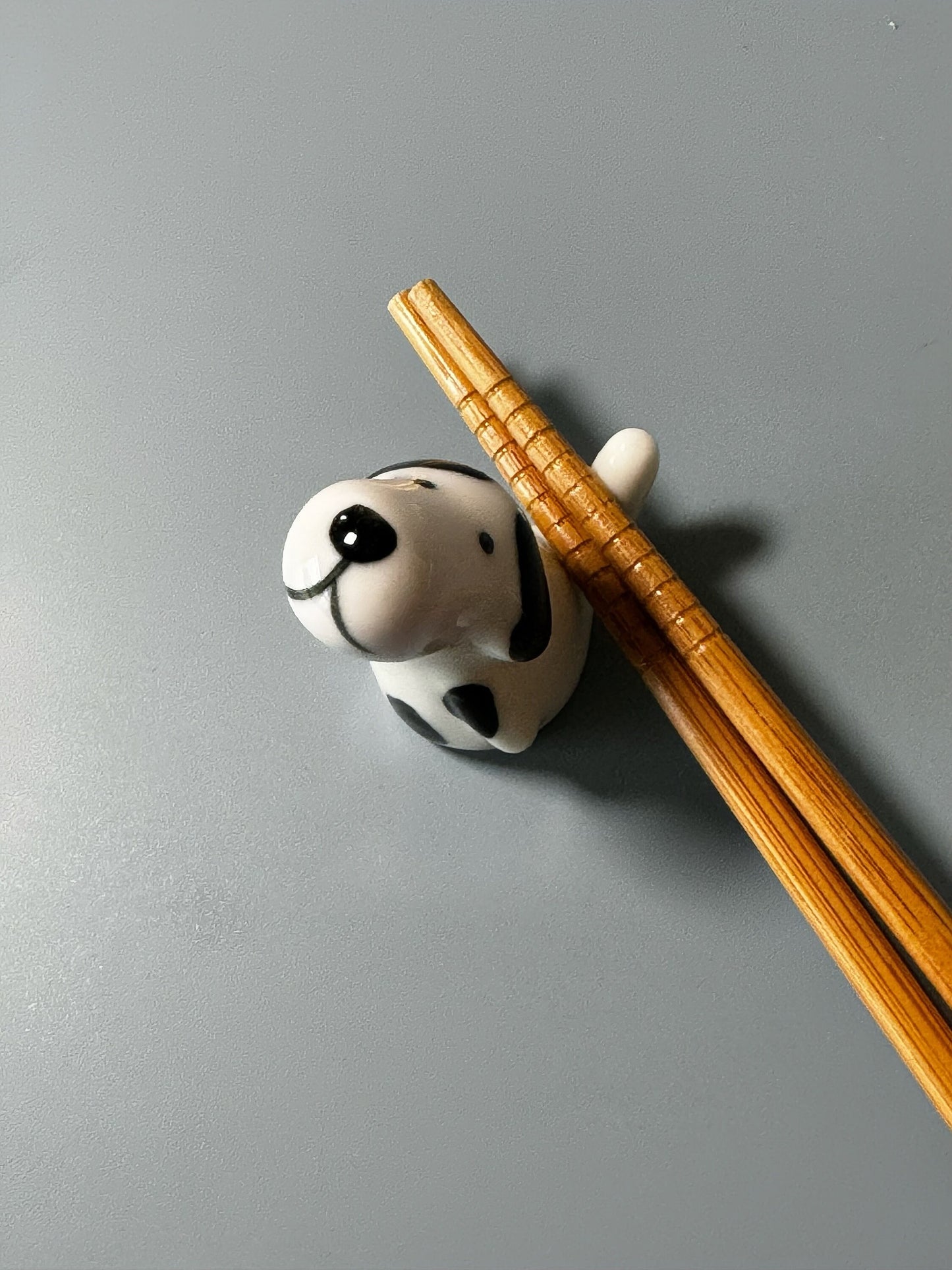 Cute dalmatian dog 4 pcs chopstick holders, cute dog chopsticks rest holder, black and white puppy decoration, dog art brush holder,