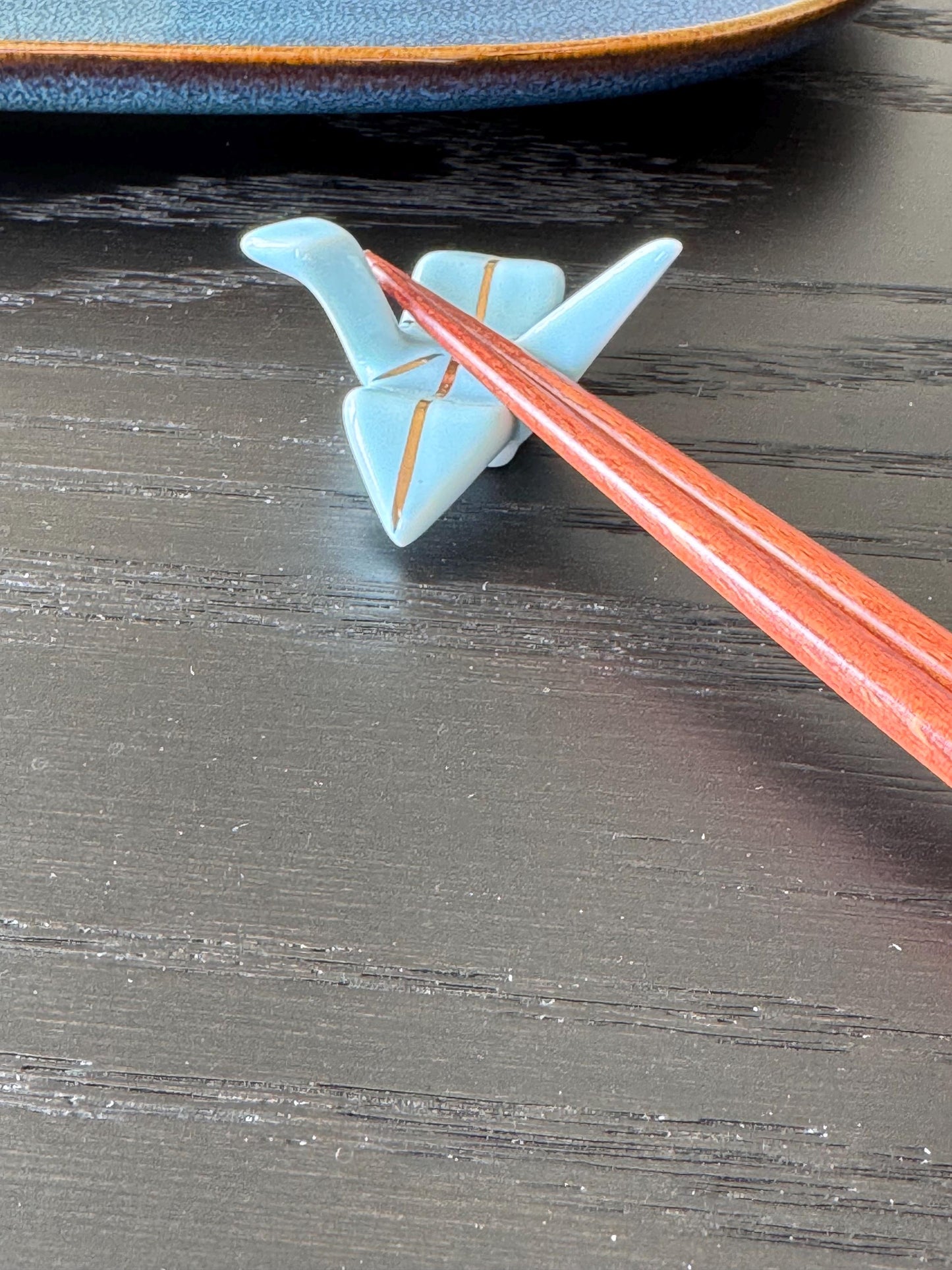 Origami cranes chopsticks rest holders, origami cranes ceramics, cranes chopsticks holders paintbrush, luxury gold origami cranes shaped