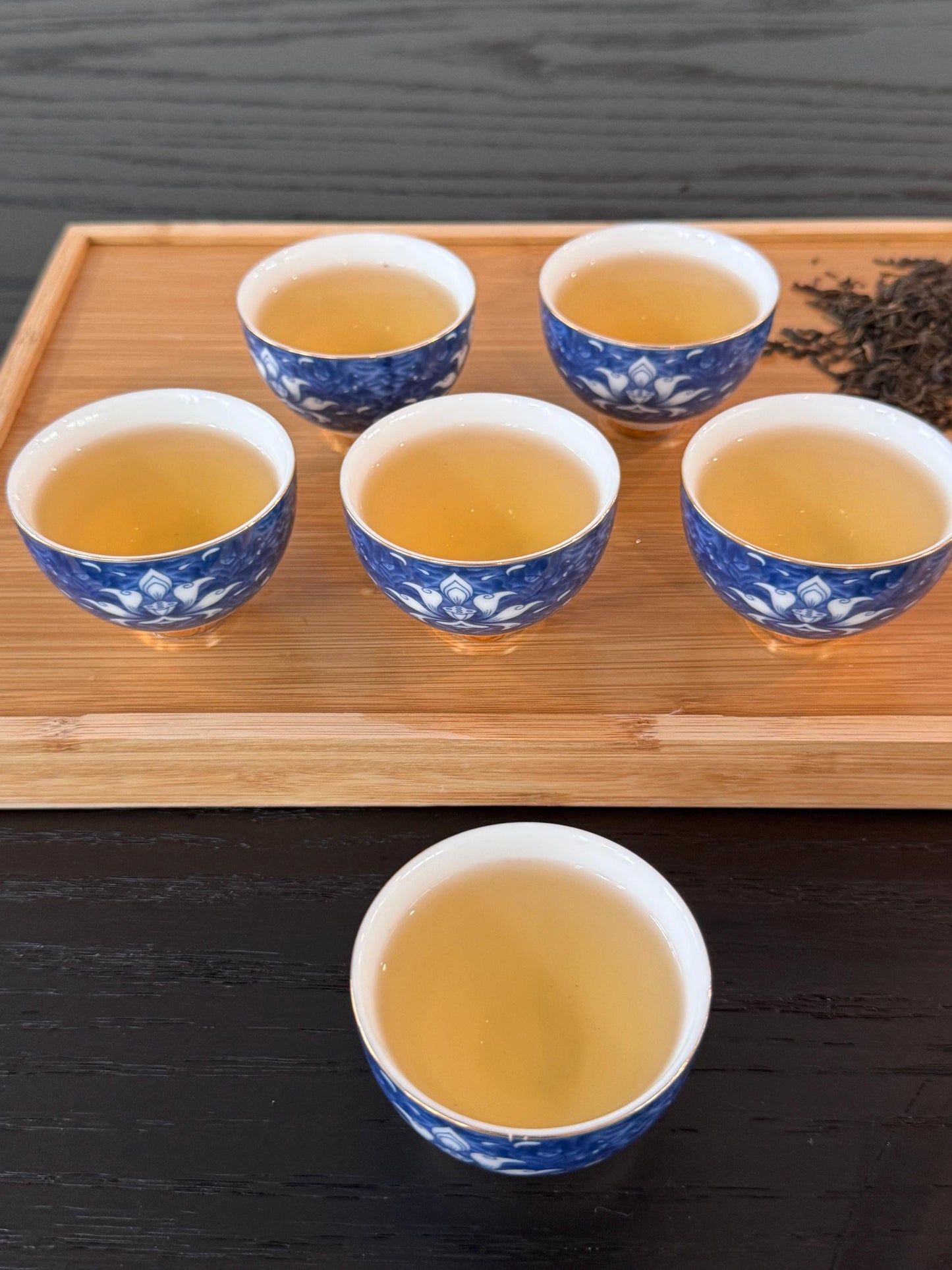 Chinese tea cup dehua white porcelain, 6 pcs blue lotus flower tea cups, gong fu tea cups, with gift box, kung fu cup tea cup blue and white