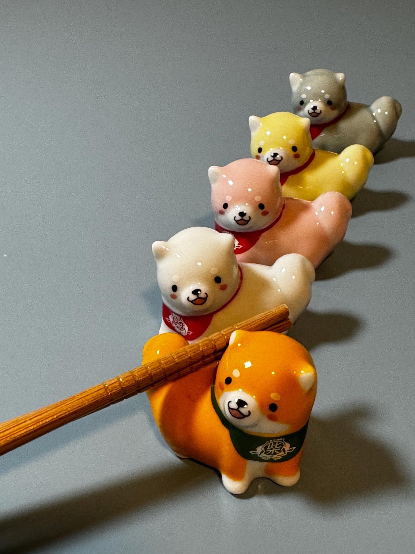 Shiba dog set of 5 chopsticks holder