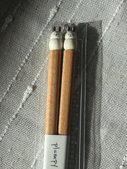 Wood animal chopsticks, Japan Plumpy handcrafted cute pet chopsticks, bear chopsticks, 3D chopsticks, wood chopsticks, aesthetic chopsticks