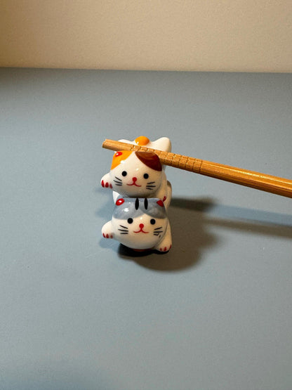 Kawaii cat set of 5 chopsticks holder, adorable cat chopstick rest, cute cat chopstick holder, chopstick rest, kitty paintbrush rest
