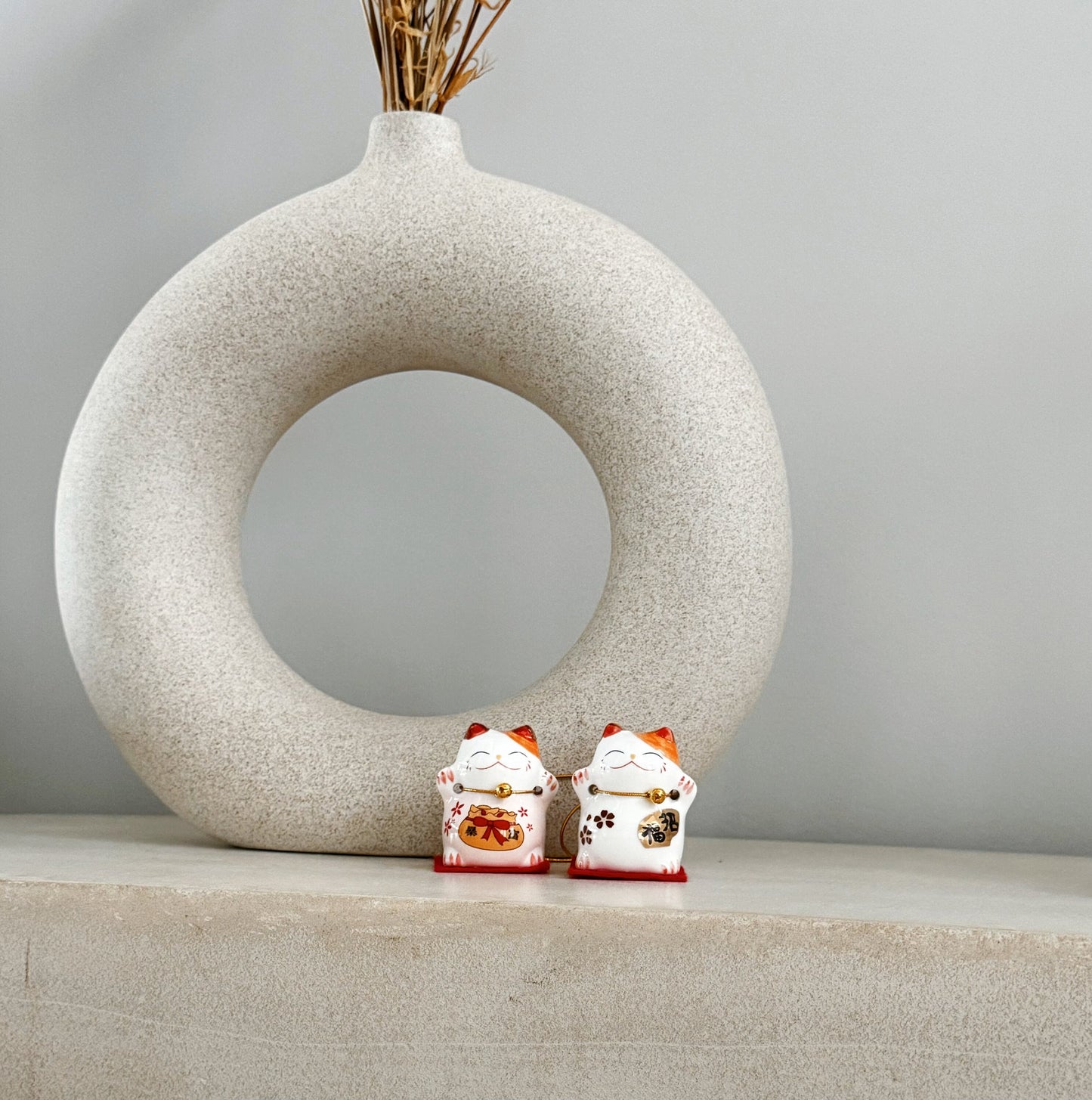 Cute Neko Lucky cat 2 pcs figurines