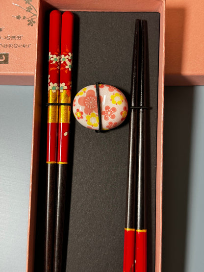 Floral Chopsticks with flower rest