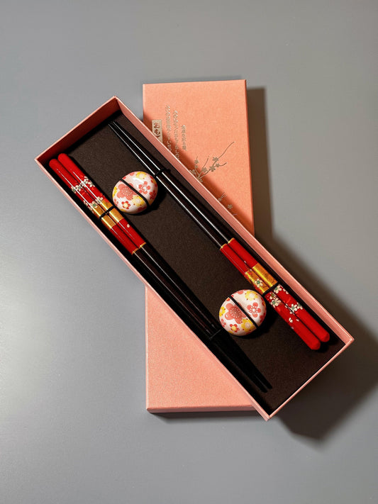 Floral Chopsticks with flower rest