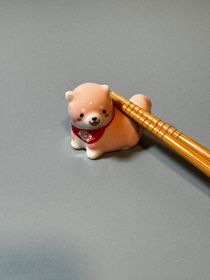 Shiba dog set of 5 chopsticks holder