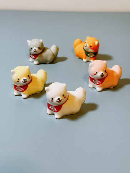 Shiba dog set of 5 chopsticks holder