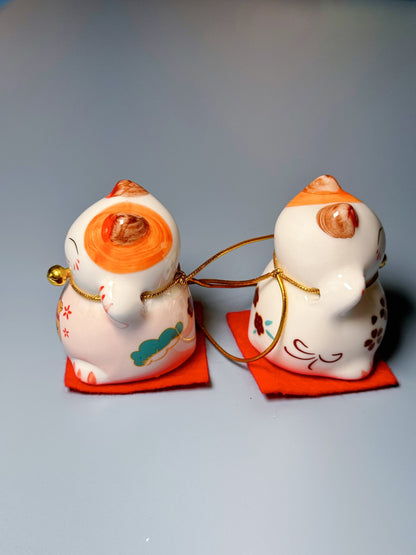 Cute Neko Lucky cat 2 pcs figurines