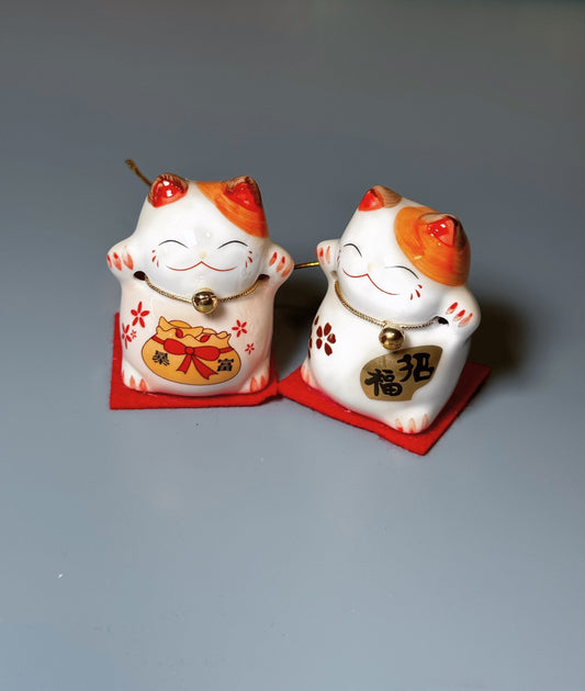 Cute Neko Lucky cat 2 pcs figurines