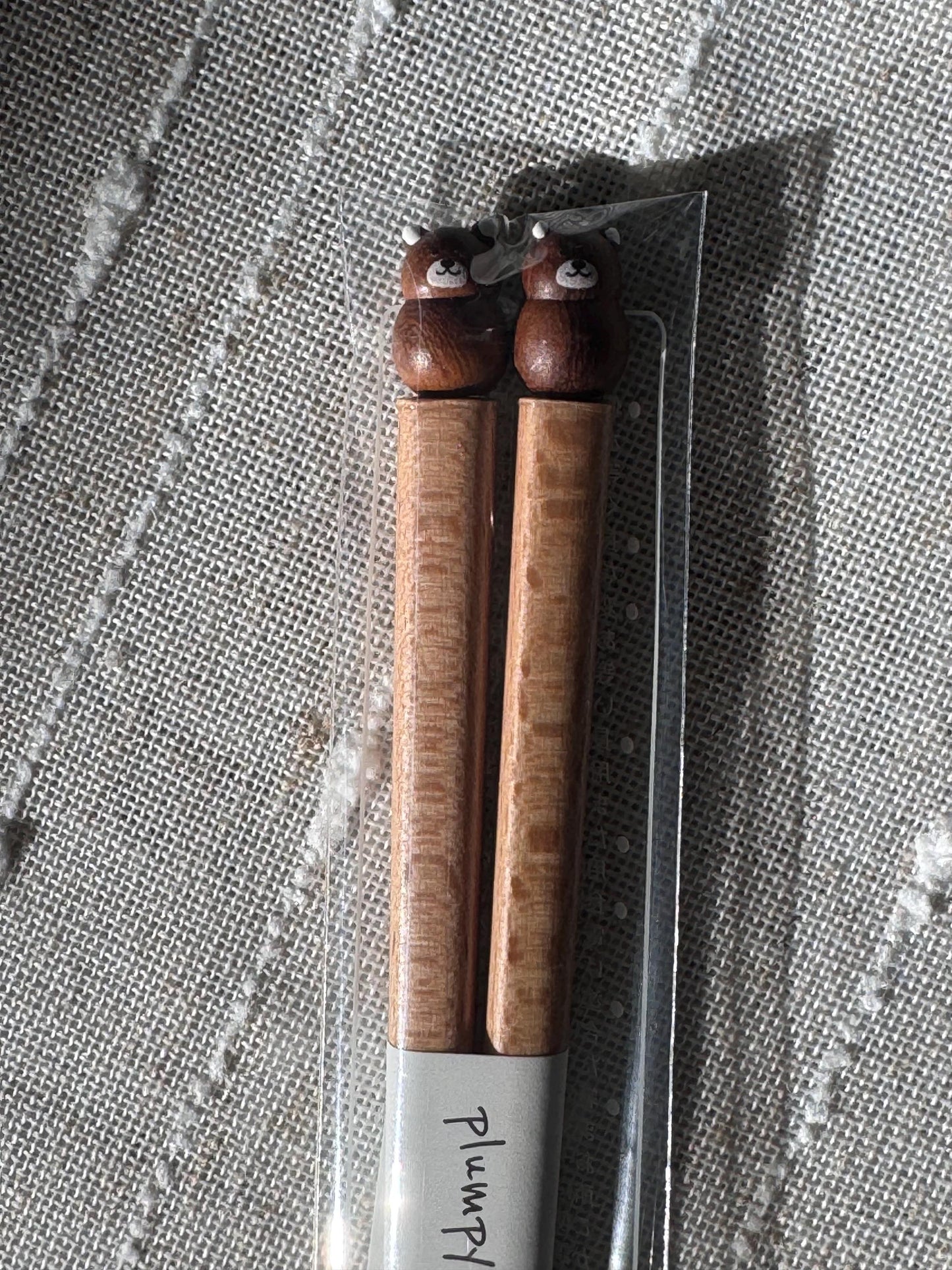 Wood animal chopsticks, Japan Plumpy handcrafted cute pet chopsticks, bear chopsticks, 3D chopsticks, wood chopsticks, aesthetic chopsticks