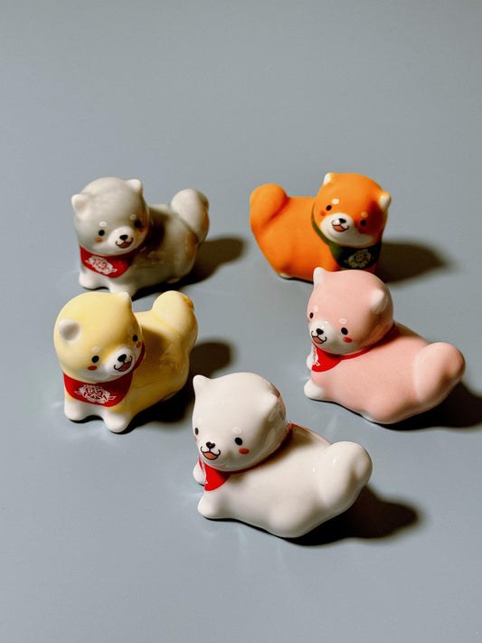 Shiba dog set of 5 chopsticks holder