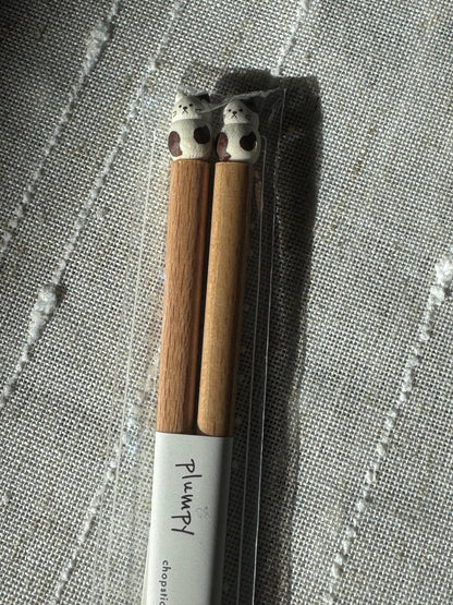 Wood animal chopsticks, Japan Plumpy handcrafted cute pet chopsticks, bear chopsticks, 3D chopsticks, wood chopsticks, aesthetic chopsticks