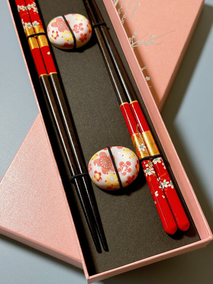 Floral Chopsticks with flower rest