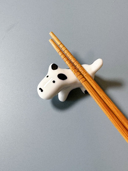 Cute dalmatian dog 4 pcs chopstick holders, cute dog chopsticks rest holder, black and white puppy decoration, dog art brush holder,
