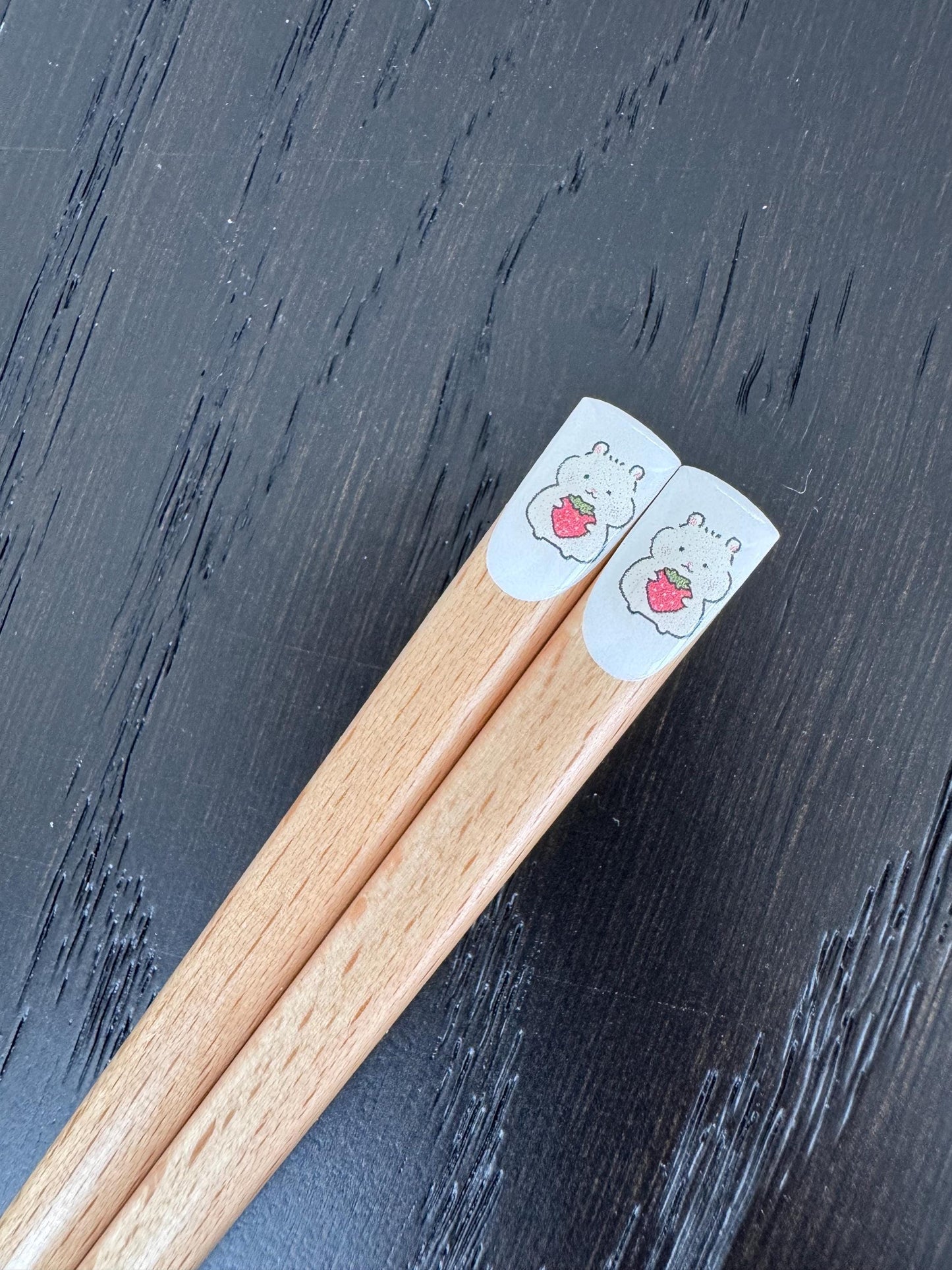 Wood animal chopsticks, Japan handcrafted cute Hamster chopsticks, Cat chopsticks, Kawaii chopsticks, wood chopsticks, Fluffy cat chopsticks